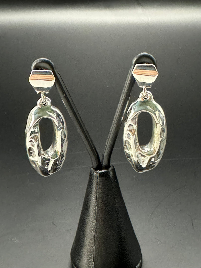 Sterling Silver Hammered earrings  .