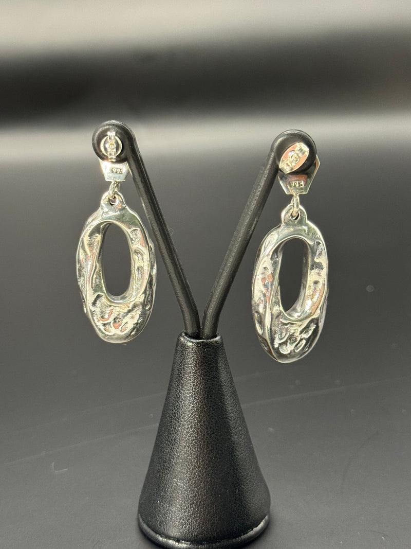 Sterling Silver Hammered earrings  .