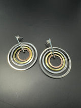 Sterling Silver Circles Earrings .