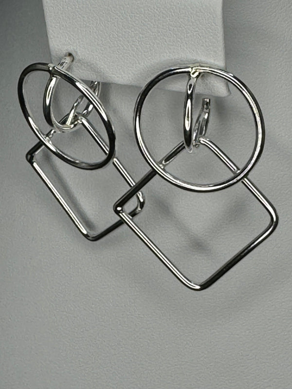 Sterling Silver Geometric Dangle earrings.