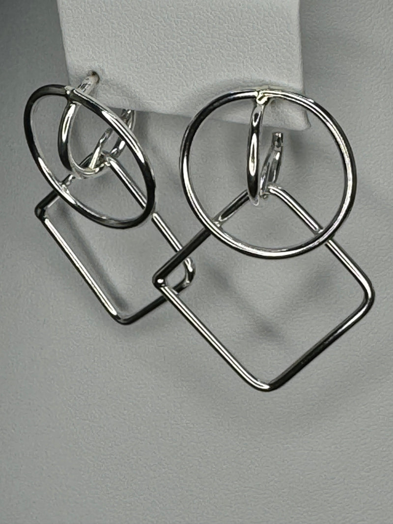 Sterling Silver Geometric Dangle earrings.