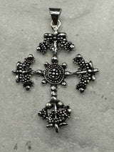 Sterling Silver Cross Pendant Mediterranean style .