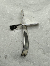 Sterling Silver Contemporary Cross Pendant .