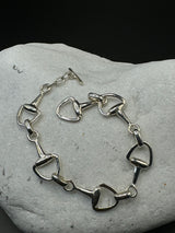 Sterling Silver Stirrup Bracelet .