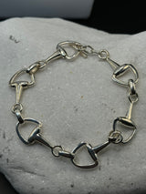 Sterling Silver Stirrup Bracelet .