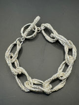 Sterling Silver High Fashion Frosted Bracelet.