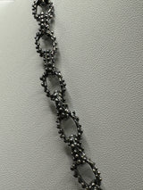 Sterling Silver Rustic Beaded Link Necklace .