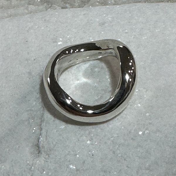 Contemporary Wave Sterling Silver Ring