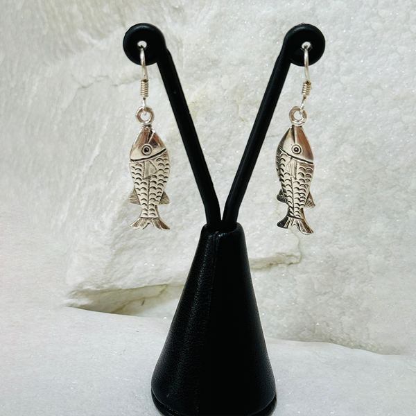 Sterling Silver Fish Earrings