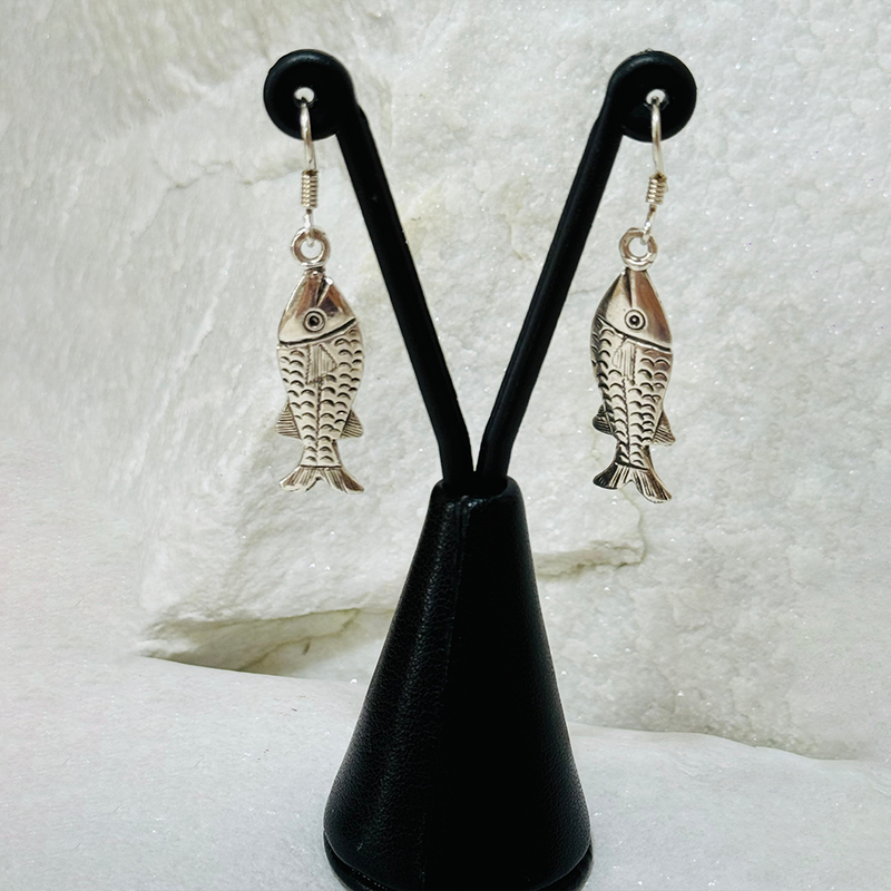 Sterling Silver Fish Earrings