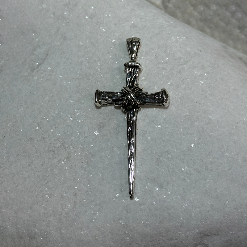 Rustic Sterling Silver Cross Pendant