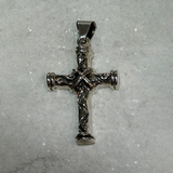 Sterling Rustic Silver Cross Pendant